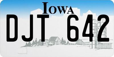 IA license plate DJT642