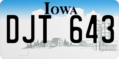 IA license plate DJT643