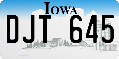 IA license plate DJT645