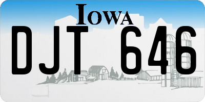 IA license plate DJT646