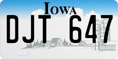 IA license plate DJT647