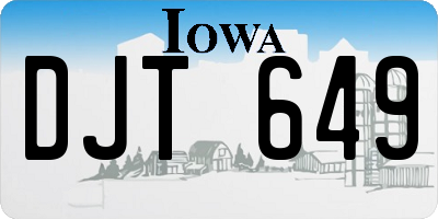 IA license plate DJT649