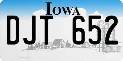 IA license plate DJT652