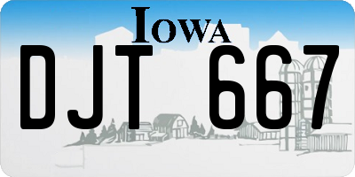IA license plate DJT667