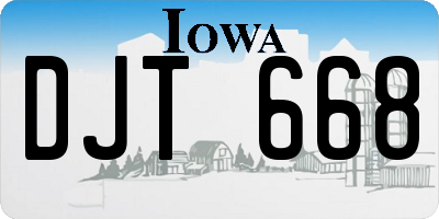 IA license plate DJT668