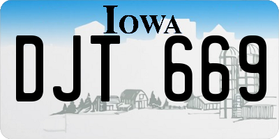 IA license plate DJT669