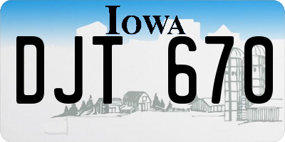 IA license plate DJT670