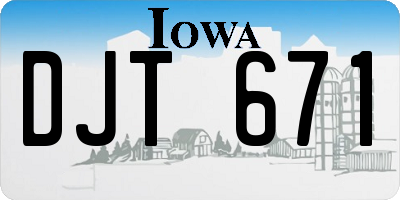 IA license plate DJT671