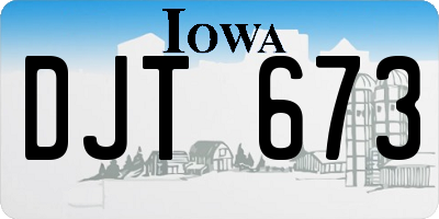 IA license plate DJT673