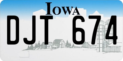 IA license plate DJT674