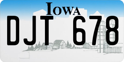 IA license plate DJT678