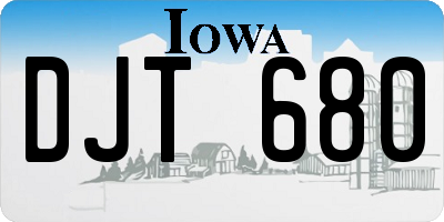 IA license plate DJT680
