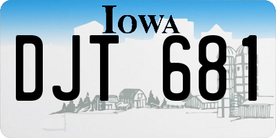 IA license plate DJT681