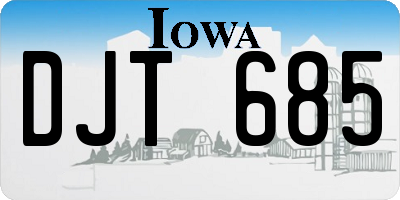 IA license plate DJT685