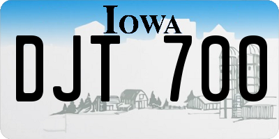 IA license plate DJT700