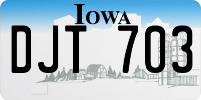 IA license plate DJT703