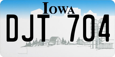 IA license plate DJT704