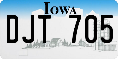 IA license plate DJT705
