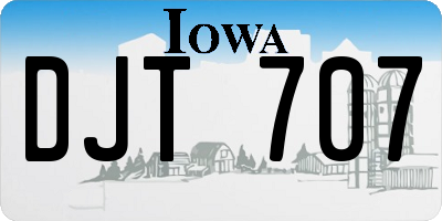 IA license plate DJT707
