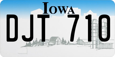 IA license plate DJT710