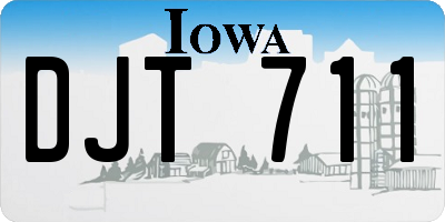 IA license plate DJT711