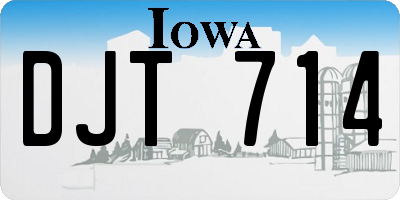 IA license plate DJT714