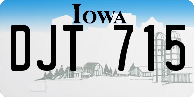 IA license plate DJT715