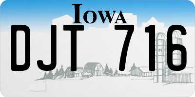 IA license plate DJT716