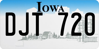 IA license plate DJT720