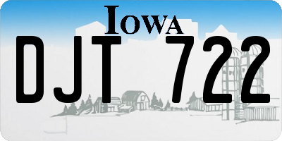 IA license plate DJT722
