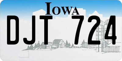 IA license plate DJT724