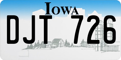 IA license plate DJT726