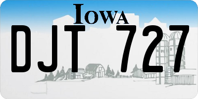 IA license plate DJT727