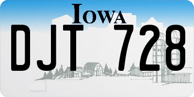 IA license plate DJT728