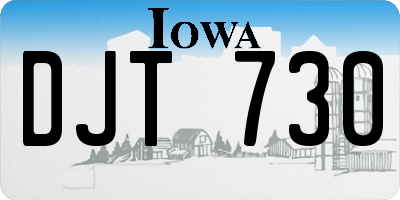 IA license plate DJT730
