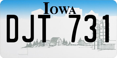 IA license plate DJT731