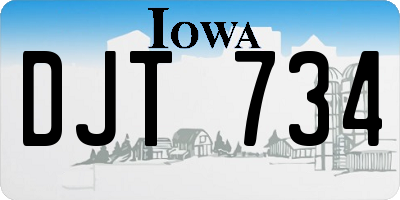 IA license plate DJT734