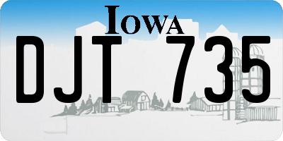 IA license plate DJT735