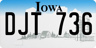 IA license plate DJT736