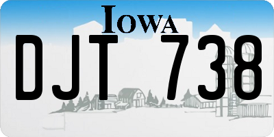 IA license plate DJT738