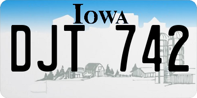 IA license plate DJT742
