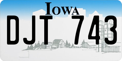 IA license plate DJT743