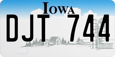 IA license plate DJT744