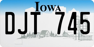 IA license plate DJT745
