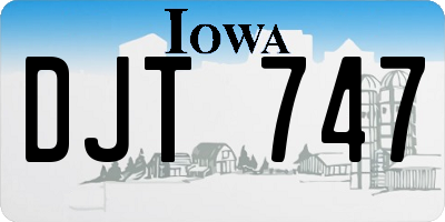 IA license plate DJT747