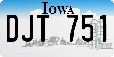 IA license plate DJT751