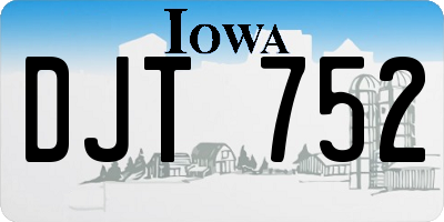 IA license plate DJT752