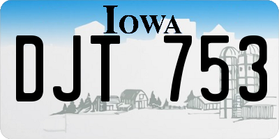 IA license plate DJT753