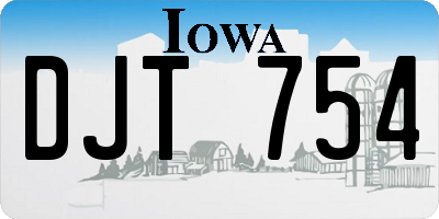 IA license plate DJT754