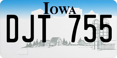 IA license plate DJT755